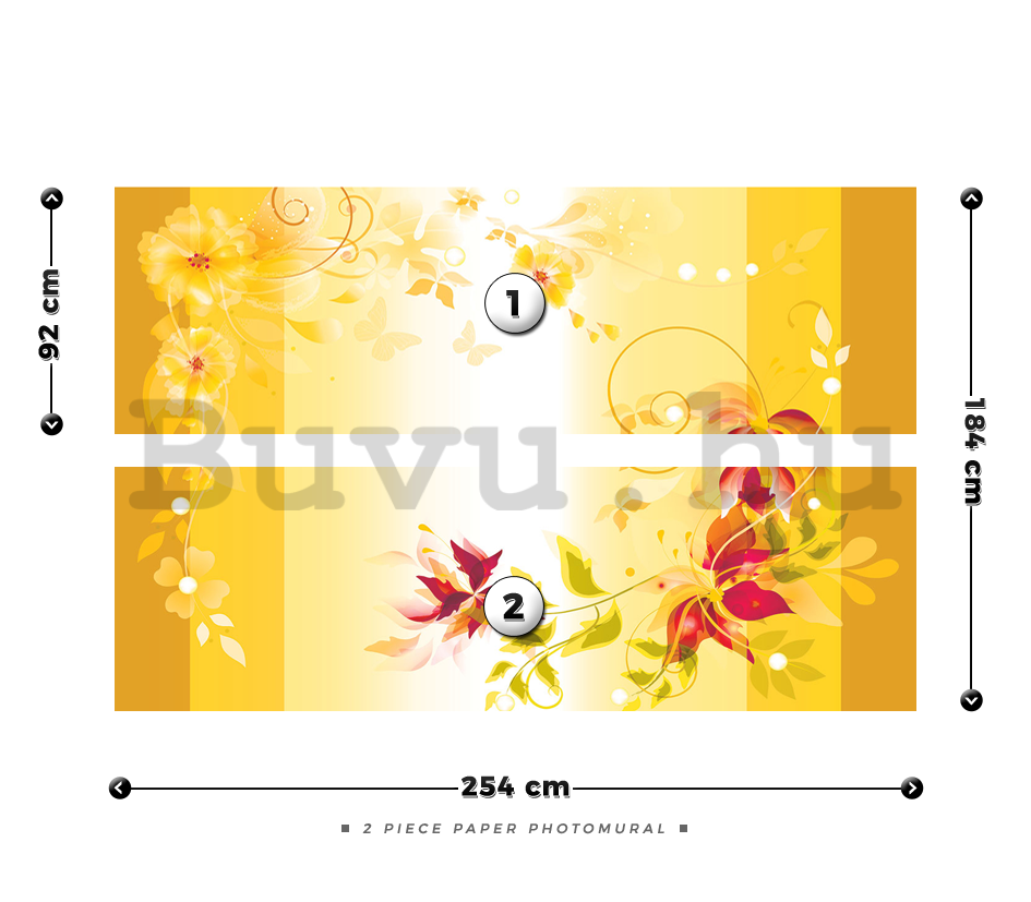 Fotótapéta: Virágabsztrakció (sárga) - 184x254 cm