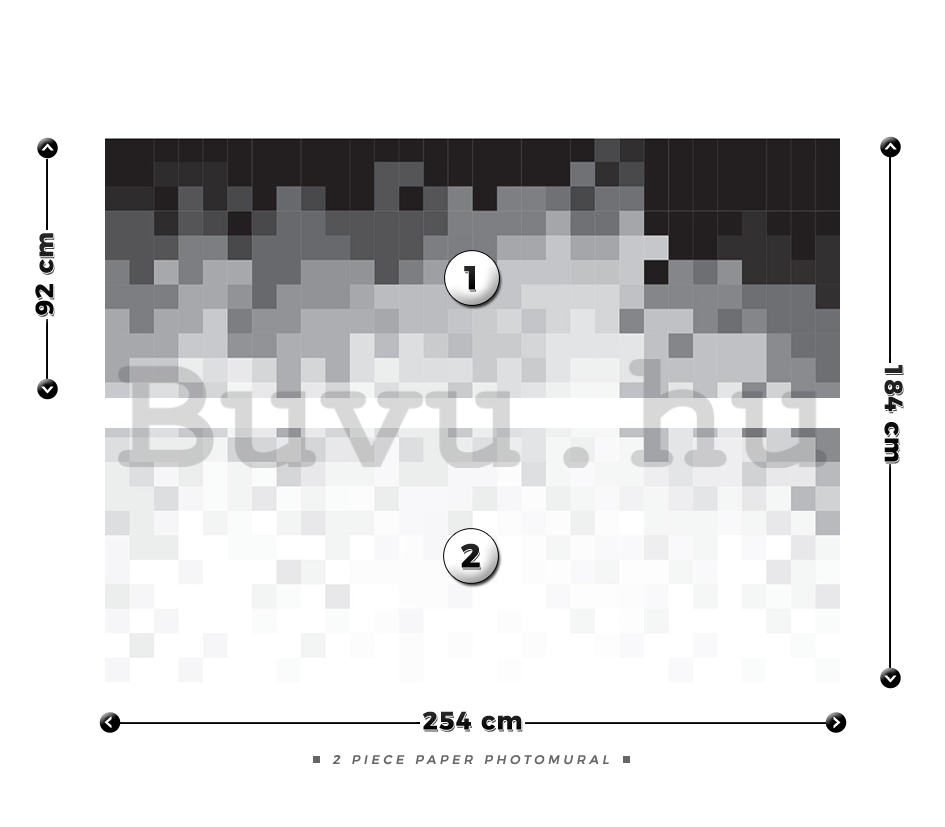 Fotótapéta: Fekete-fehér pixelek (1) - 184x254 cm