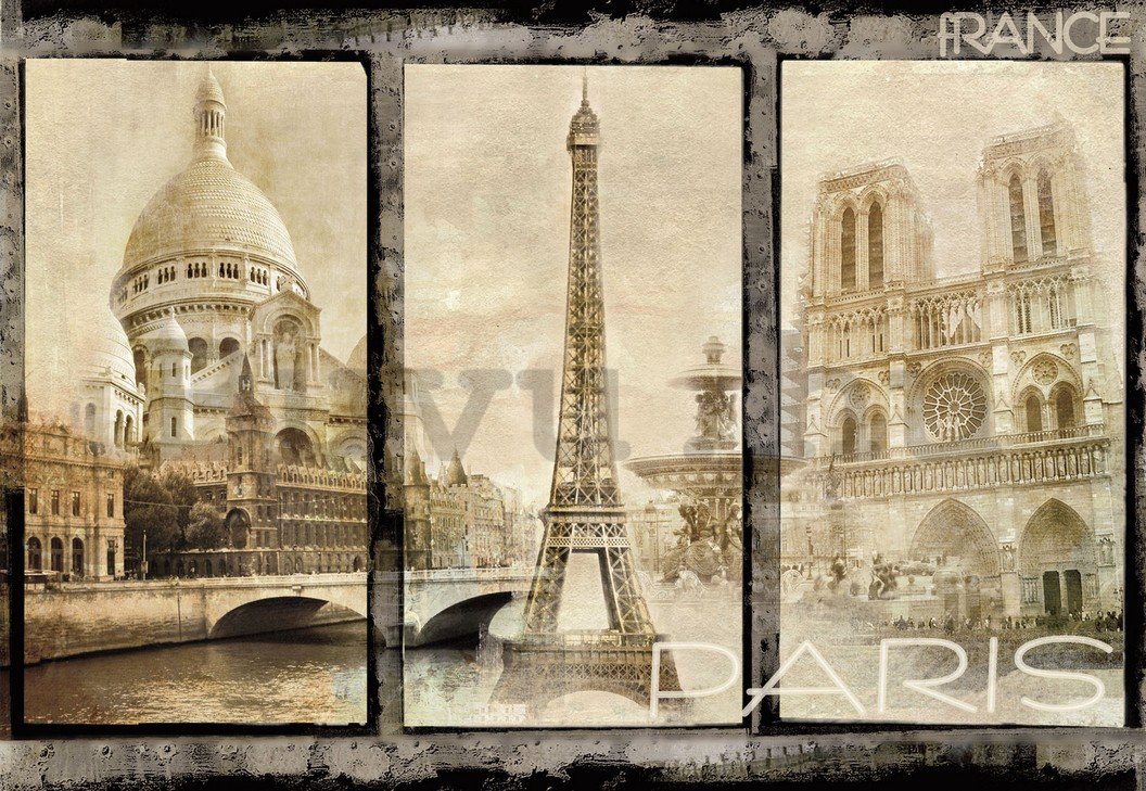 Fotótapéta: Párizs (nevezetességek) - 184x254 cm