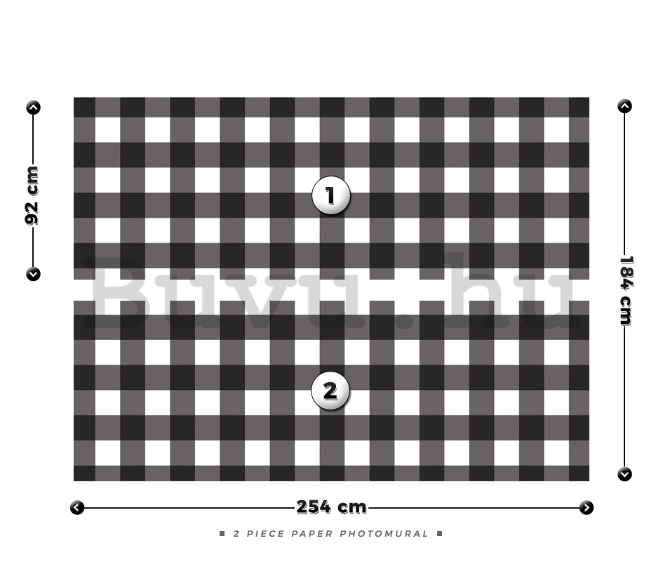 Fotótapéta: Fekete-fehér négyzetek - 184x254 cm