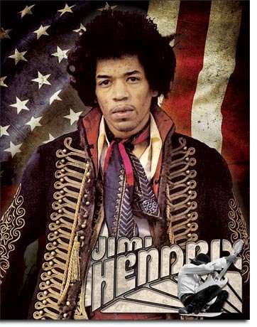 Fémplakát - Jimi Hendrix (zászló)