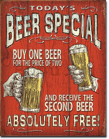 Fémplakát - Today's Beer Special