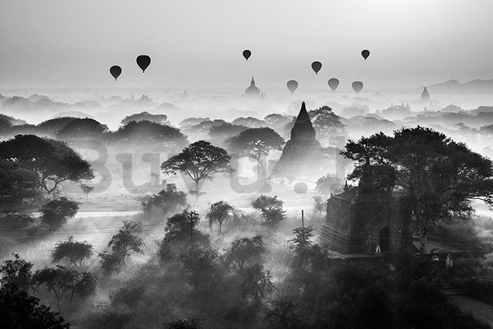 Plakát - Léggömbök Bagan felett