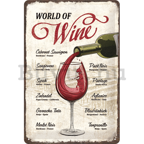 Fémtáblák: World of Wine - 30x20 cm