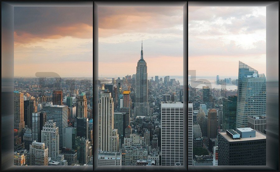 Vlies fotótapéta: Manhattan látképe az ablakból - 184x254 cm