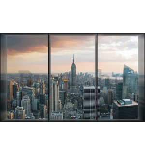 Vlies fotótapéta: Manhattan látképe az ablakból - 184x254 cm