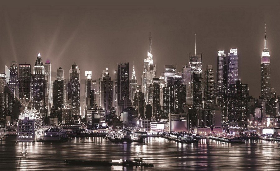 Vlies fotótapéta: Éjszakai New York - 104x152,5 cm