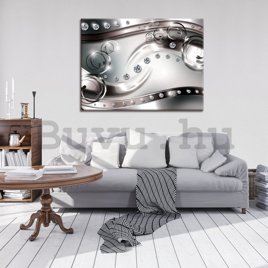 Vászonkép: Luxus absztrakció (fekete-fehér) - 75x100 cm