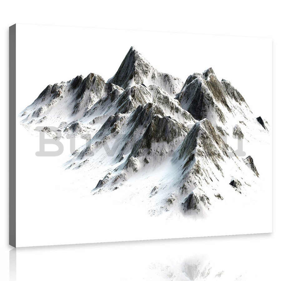 Vászonkép: Havas hegyek - 75x100 cm