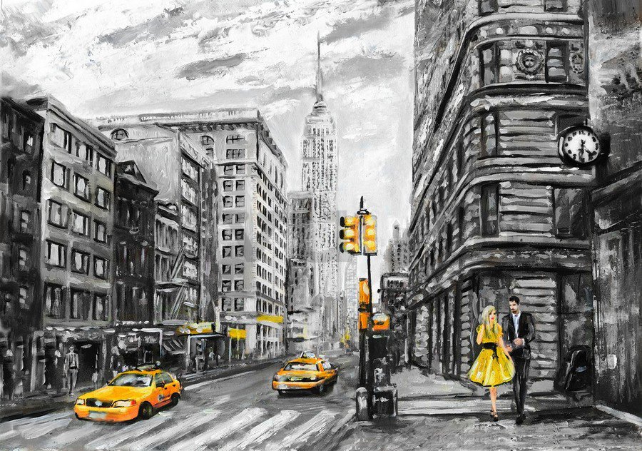 Vászonkép: New York (festett) - 75x100 cm