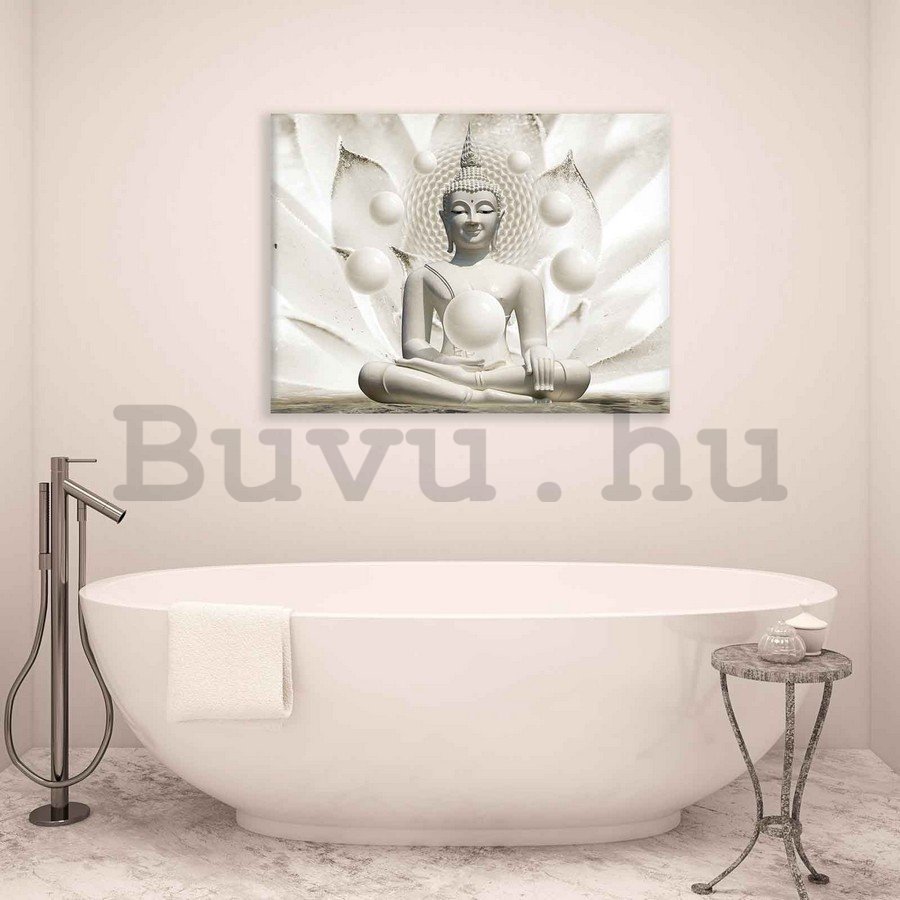 Vászonkép: Fehér Buddha - 75x100 cm