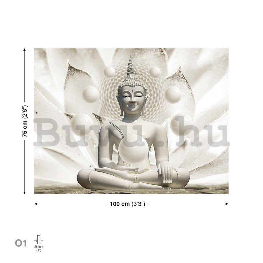 Vászonkép: Fehér Buddha - 75x100 cm