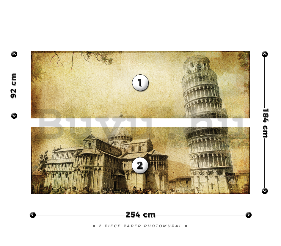 Fotótapéta: Pisa-torony - 184x254 cm