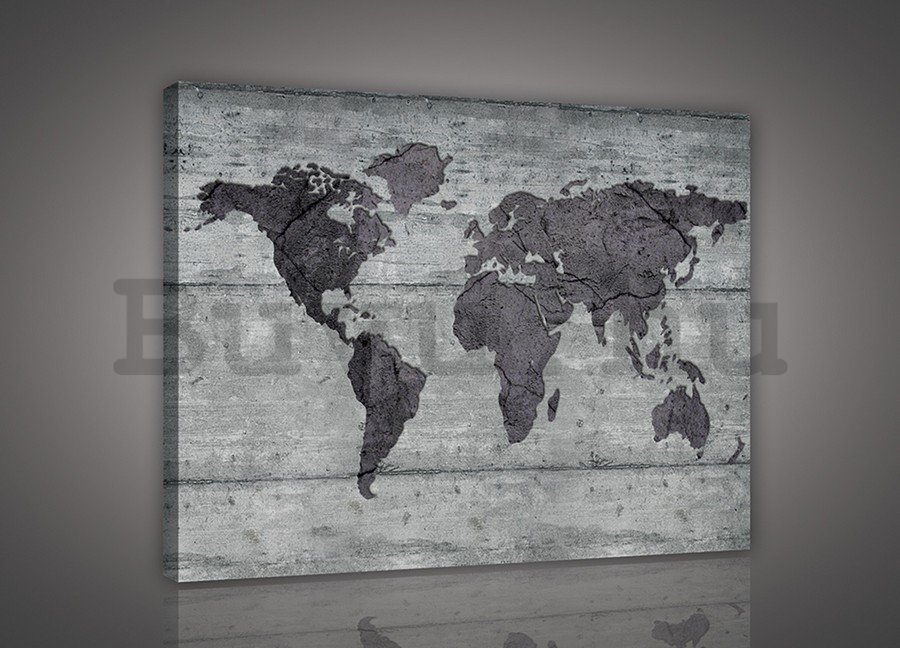 Vászonkép: Művészi világtérkép (4) - 75x100 cm