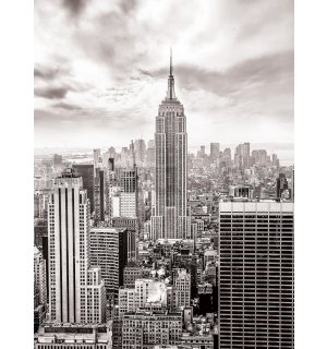 Fotótapéta: New York látképe (fekete-fehér) - 254x184 cm