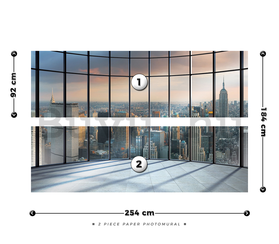 Fotótapéta: Kilátás New Yorkra az ablakból - 184x254 cm