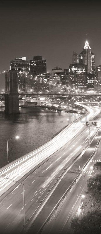 Fotótapéta: Fekete-fehér Brooklyn Bridge (1) - 211x91 cm