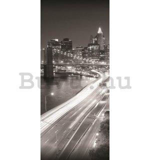 Fotótapéta: Fekete-fehér Brooklyn Bridge (1) - 211x91 cm