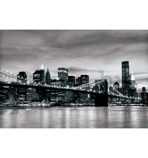 Fotótapéta: Brooklyn Bridge (fekete-fehér) - 184x254 cm