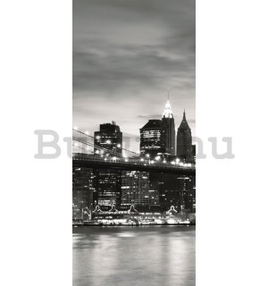 Öntapadós fotótapéta: Brooklyn Bridge (fekete-fehér) - 211x91 cm