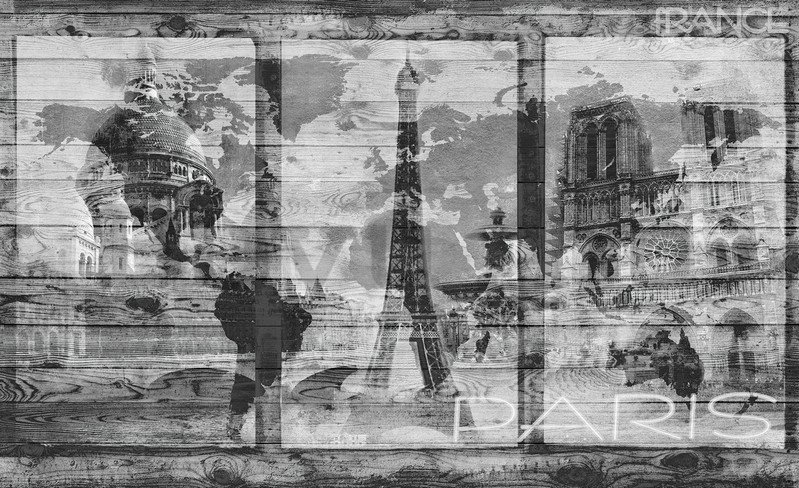 Fotótapéta: Párizs (kollázs) - 184x254 cm