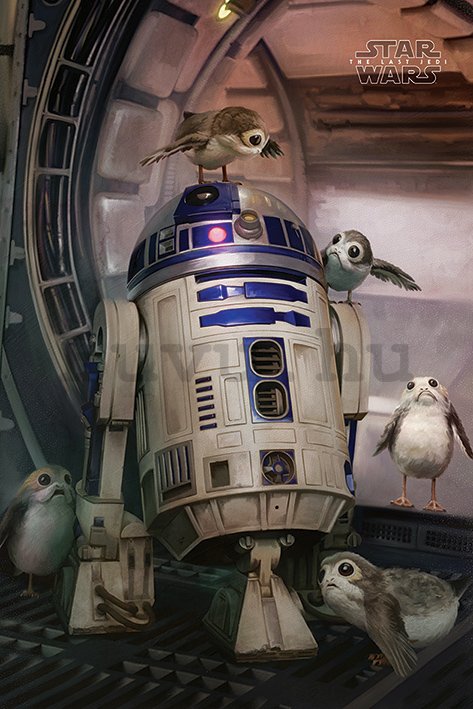 Plakát - Star Wars Last Jedi (R2-D2 & Porgs)