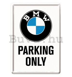 Fém képeslap - BMW Parking Only White