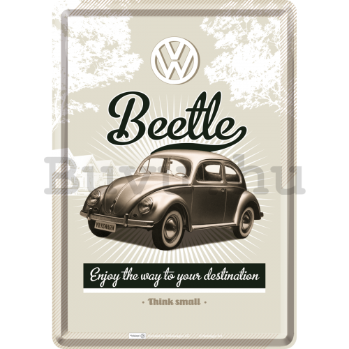 Fém képeslap - VW Beetle (Enjoy the Way to Yors Destination)