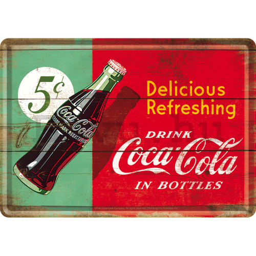 Fém képeslap - Coca-Cola (kétszínű)