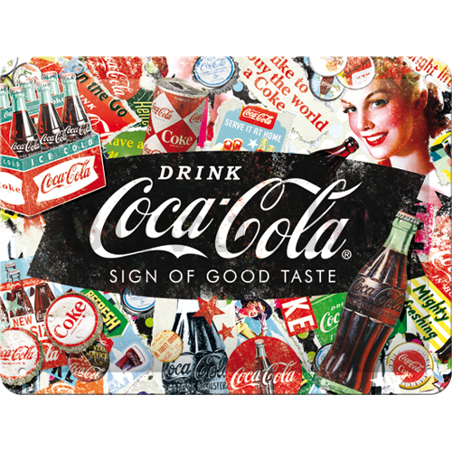 Fémtáblák: Coca-Cola (kollázs) - 15x20 cm