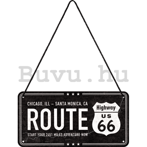 Fémtáblák: Route 66 (Chicago - Santa Monica) - 10x20 cm