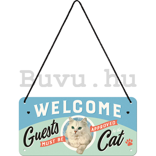 Fémtáblák: Welcome Guests Cat - 10x20 cm