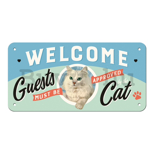 Fémtáblák: Welcome Guests Cat - 10x20 cm