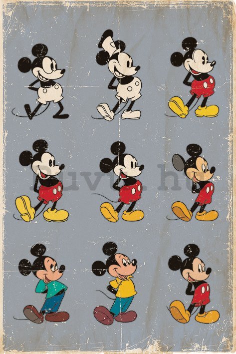 Plakát - Mickey Mouse (evolúció)