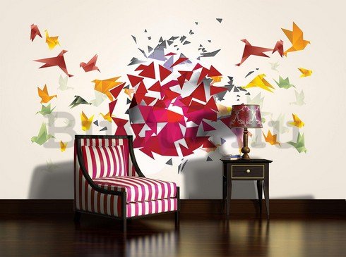Fotótapéta: Origami birds (2) - 254x368 cm