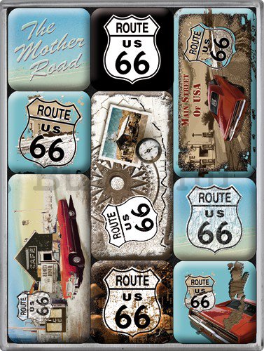 Mágnes készlet – Route 66 Red Car