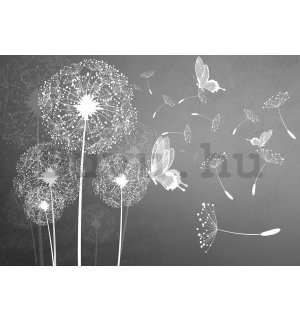 Vlies fotótapéta: Gyermekláncfű és pillangók - 104x152,5 cm
