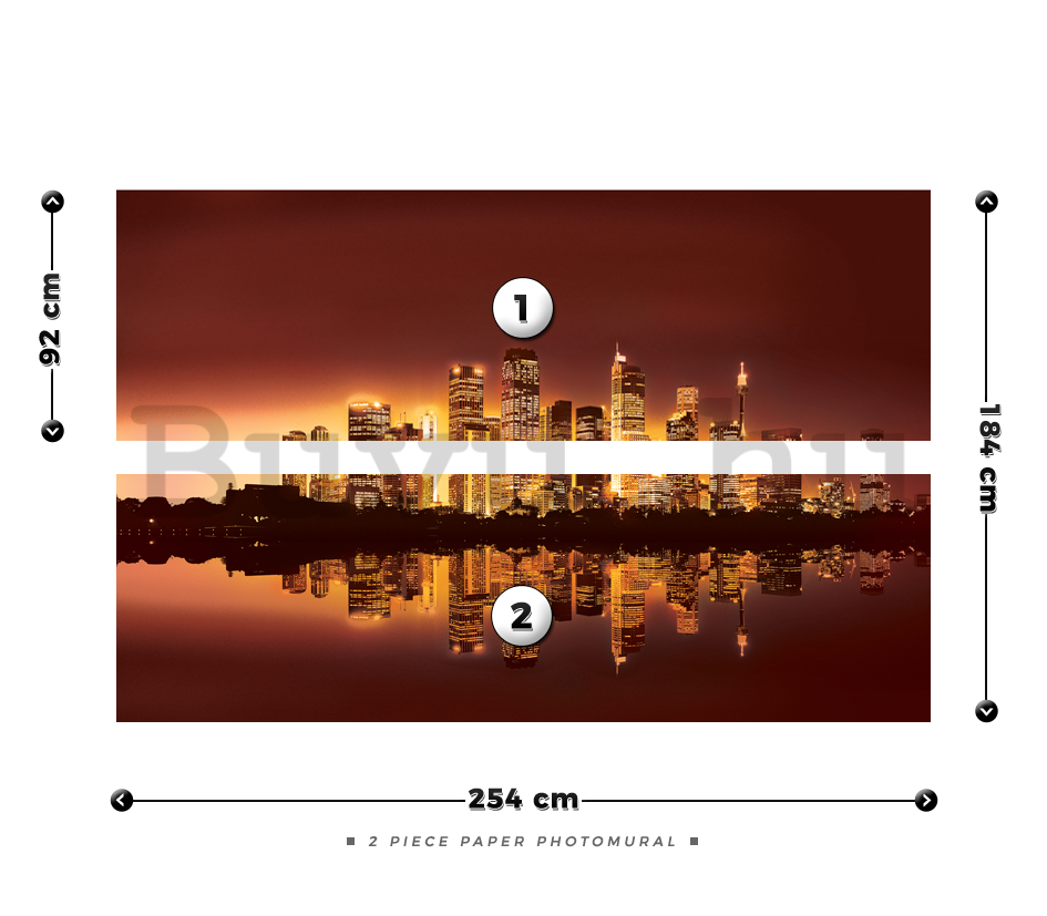 Fotótapéta: Város látképe (naplemente) - 184x254 cm