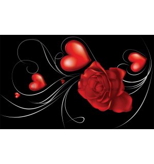Vlies fotótapéta: Rózsák és szívek - 254x368 cm
