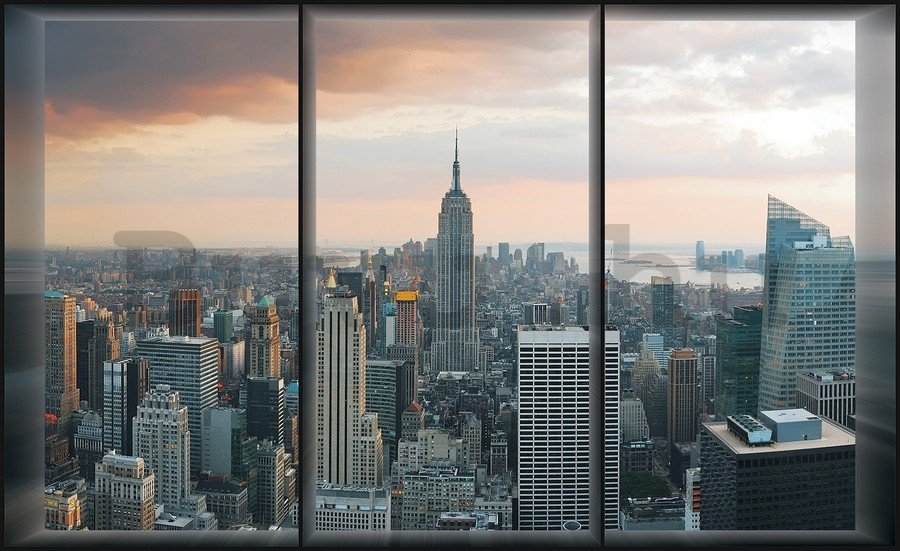 Vlies fotótapéta: Manhattan látképe az ablakból - 254x368 cm
