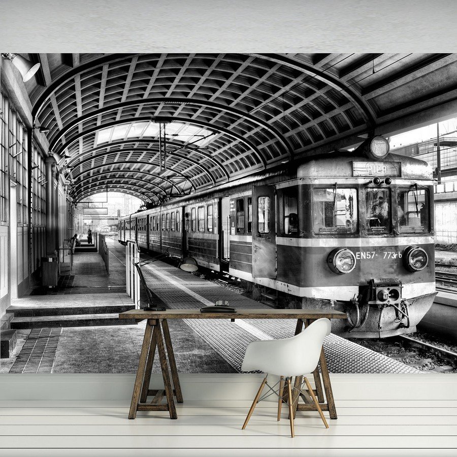 Fotótapéta: Régi metró (fekete-fehér) - 254x368 cm