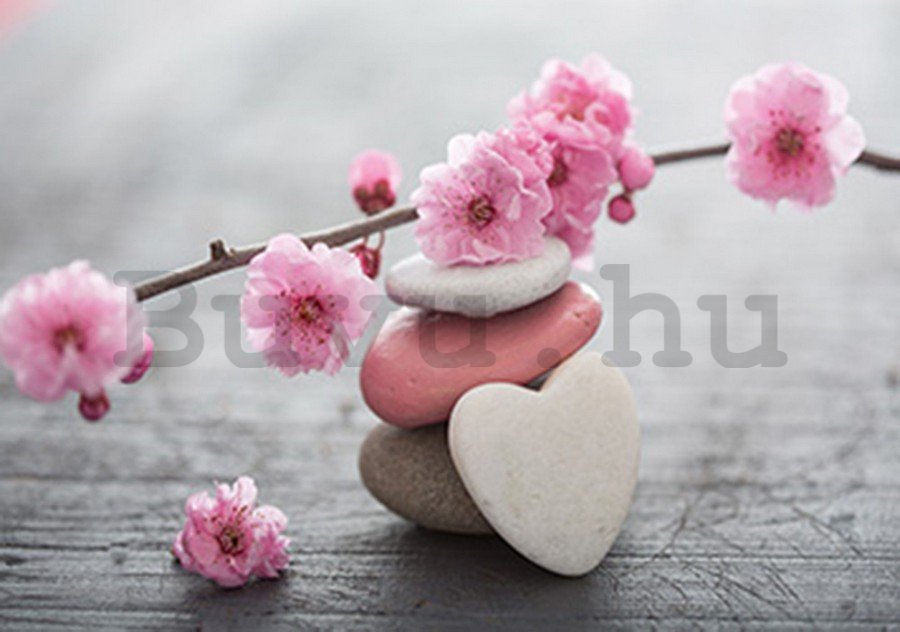 Fotótapéta: Virágzó cseresznye és a szív - 184x254 cm