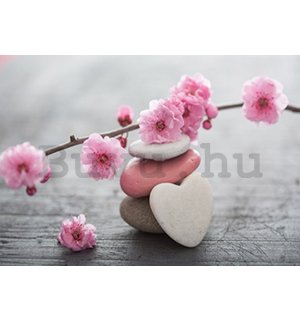 Fotótapéta: Virágzó cseresznye és a szív - 254x368 cm