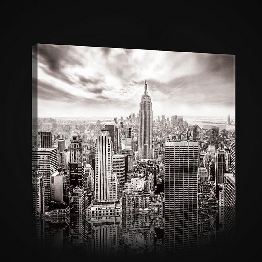 Vászonkép: New York látképe (fekete-fehér) - 75x100 cm
