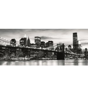 Fotótapéta: Brooklyn Bridge (fekete-fehér) - 104x250 cm