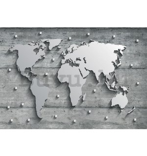 Vlies fotótapéta: Fém világtérkép - 254x368 cm