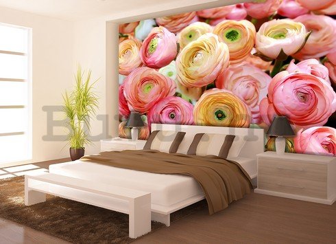 Fotótapéta: Narancssárga és rózsaszín rózsák - 184x254 cm