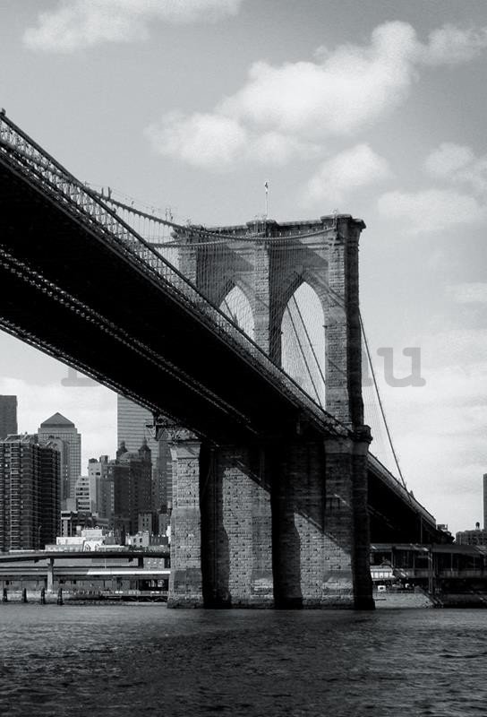 Fotótapéta: Fekete-fehér Brooklyn Bridge (4) - 158x232 cm