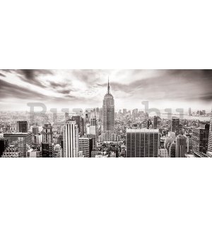 Fotótapéta: New York látképe (fekete-fehér) - 104x250 cm