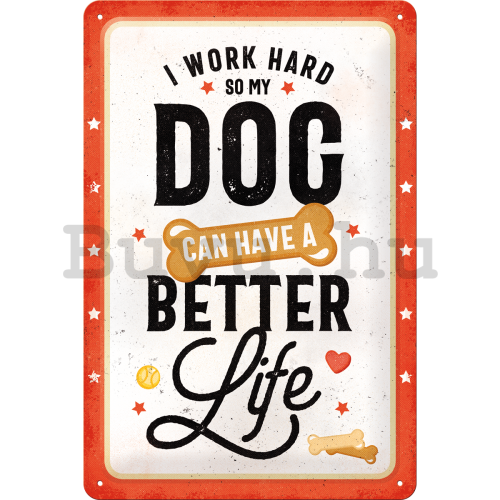 Fémtáblák: Better Dog Life - 30x20 cm